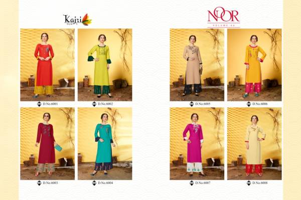 Kajri Noor 6 Hevay Rayon Designer Party Wear Kurti With Bottom Collection